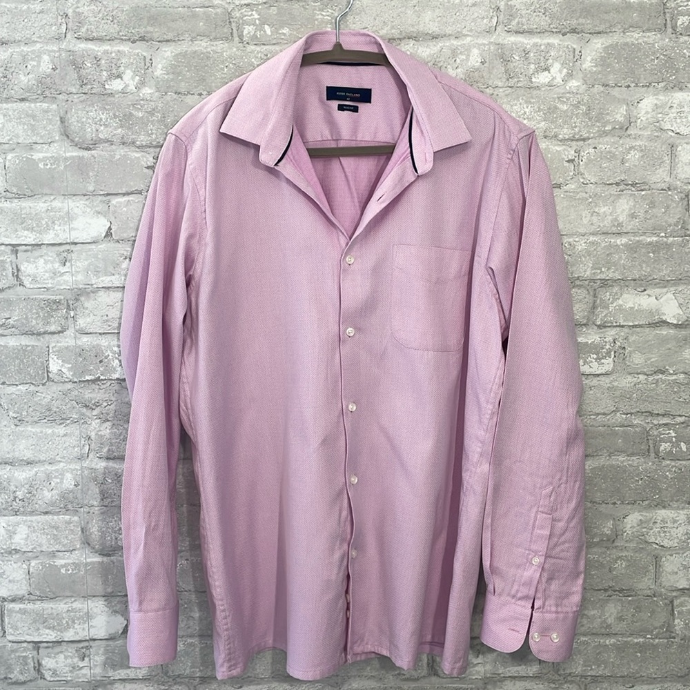 Peter England Pink Print Button Down Shirt